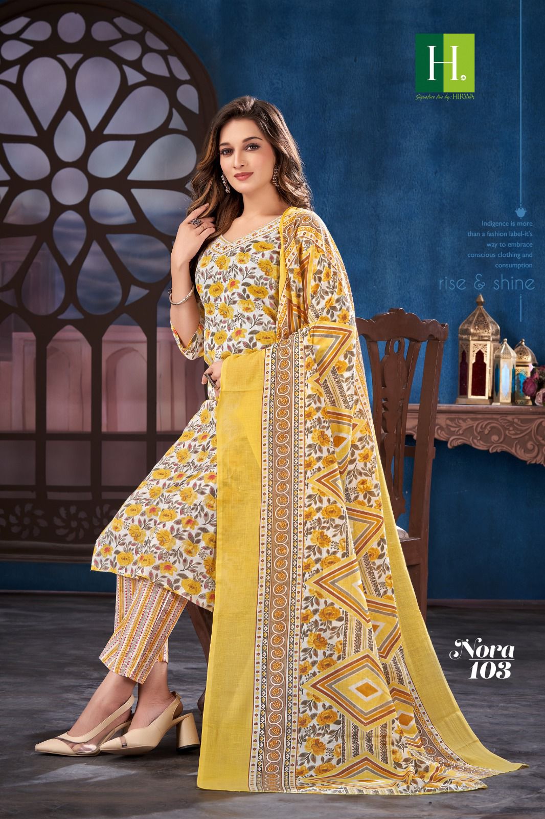 Nora By Hirwa Cambric Cotton Printed Kurti With Bottom Dupatta Wholesale Price In Surat

